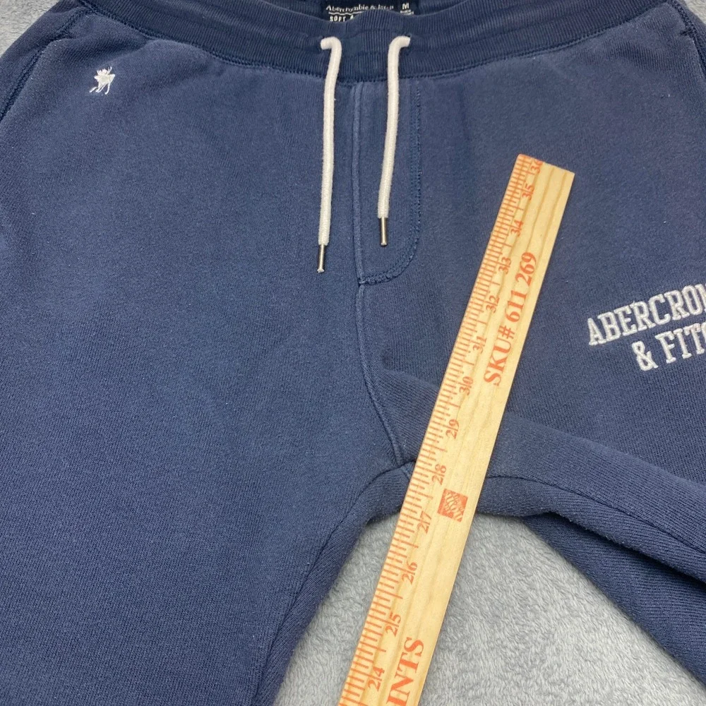 Abercrombie & Fitch Sweatpants Mens Medium Soft A&F Fleece Navy Blue Logo